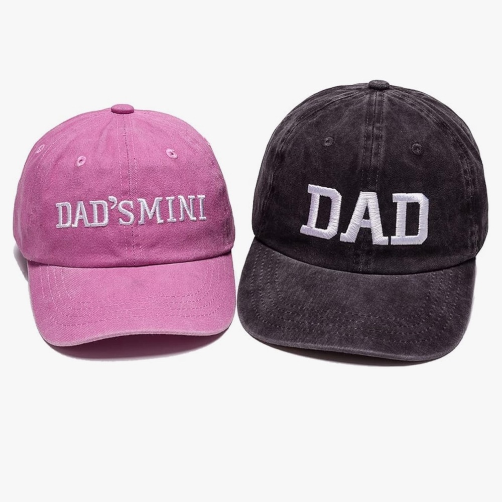 Two hats set Embroidered Dad and daughter